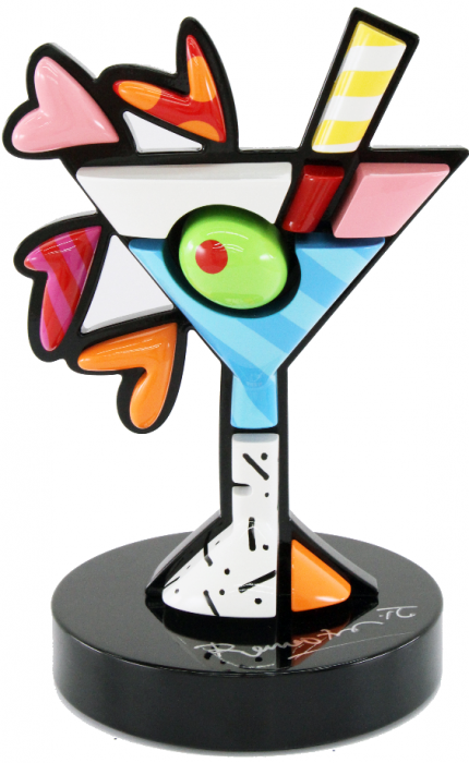 Britto Short Martini Glass Set (4 Assorted Colors: Blue, Yellow, Pink,  Green) - Artreco